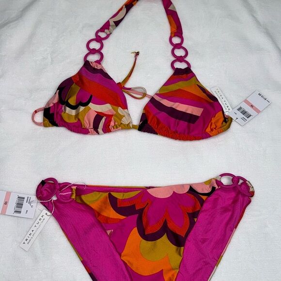 Trina Turk Fan Fair Triangle Top & Fan Faire Ring Hipster Bottom Size 10 - Picture 9 of 11